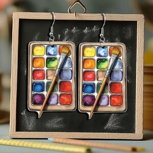 Colorful Paint Palette Earrings